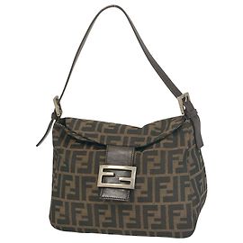 Bolsa de Ombro Fendi Zucca Pattern Marrom