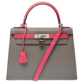 Hermès mala HERMES Kelly 28 em Couro Cinza - 103792 Cinza