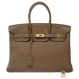 Hermès mala HERMES Birkin 35 em Couro Étoupe - 103793 Taupe
