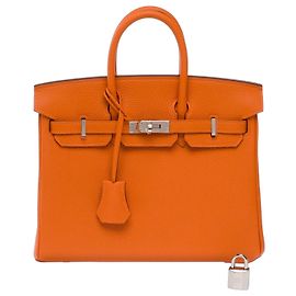 Hermès Sac HERMES Birkin 25 en Cuir Orange - 103794 Orange