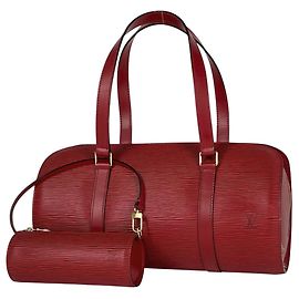 Louis Vuitton Soufflot Handbag Red