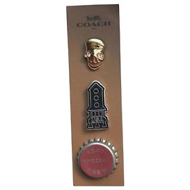 Set di spille Coach Skull, Rocket & Bottle Cap Rosso D'oro Altro Gold hardware