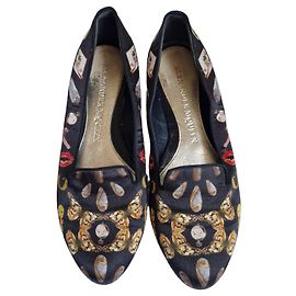 Alexander McQueen Bailarinas Estampadas Negras Negro Multicolor