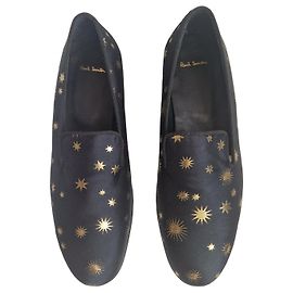 Mocassini Paul Smith Star Print in raso Nero D'oro