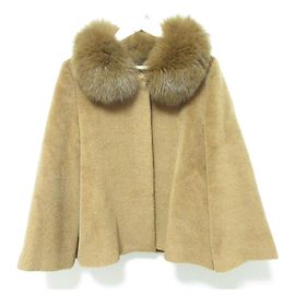 Autre Marque ANAYI Fox Fur Alpaca Short Coat Brown