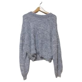 Autre Marque MURUA Bicolor MIX Shaggy Strickpullover Blau Marineblau