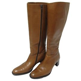 Autre Marque Botas longas de couro Luca Grossi Marrom