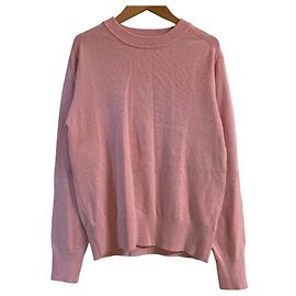 Autre Marque Mila Owen Wool Blend Basic Crew Knit Pink
