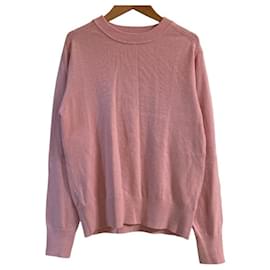Autre Marque Mila Owen Wool Blend Basic Crew Knit Rosa