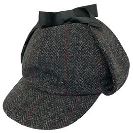 Autre Marque KASZKIET Sombrero de lana herringbone Negro
