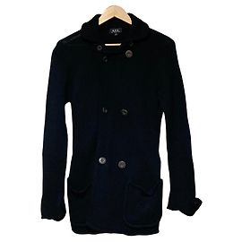 Apc A.P.C. Double-Breasted Knit Coat Black