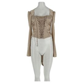 Autre Marque Top en satin beige DATT Beige