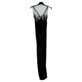 Autre Marque Schwarzes Maxikleid mit Spitze Schwarz