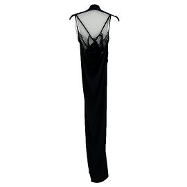 Autre Marque Vestido longo preto com renda Preto
