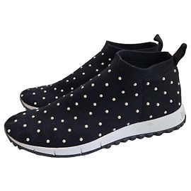 Jimmy Choo Baskets en maille cloutées noires Noir
