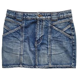 Saint Laurent Paris Denim Mini Skirt Blue