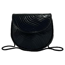 Sac à épaule vintage en cuir noir Yves Saint Laurent Noir