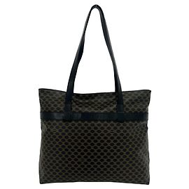 Céline Sac cabas en cuir CELINE Vintage Macadam Blazon Pattern Marron Noir