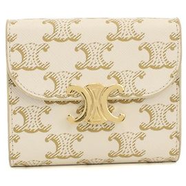 Céline Portafoglio Tri-fold Celine Bianco