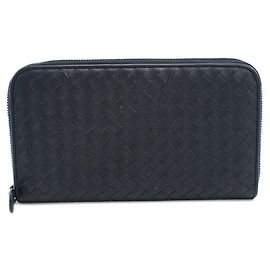 Bottega Veneta Navy Long Wallet Navy blue