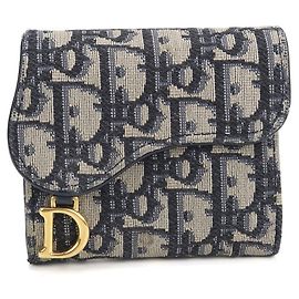 Portafoglio tri-fold Christian Dior in Navy Blu navy