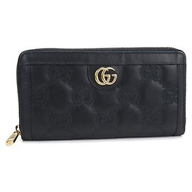 Gucci Black Leather Long Wallet Black