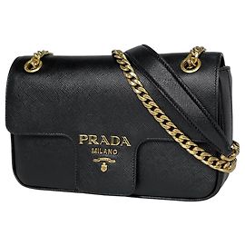 Borsa a tracolla Prada in pelle nera Nero