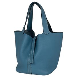 Hermès Bolsa Hermes Picotin MM Azul