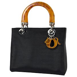 Christian Dior Lady Cannage 2-Way Handbag Black