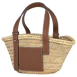 Bolsa Loewe Basket de ráfia e couro castanho Marrom