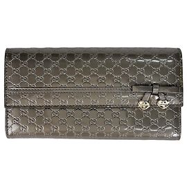 Cartera larga Gucci MicroGuccissima Gris