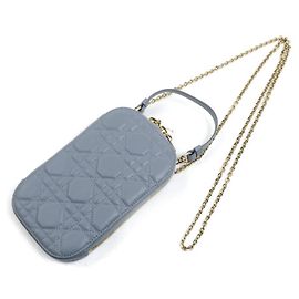 Christian Dior Dior Lady Cannage Phone Holder Shoulder Bag Doré