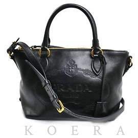 Bolsa de Ombro 2-Way Prada Vitello Daino Preto