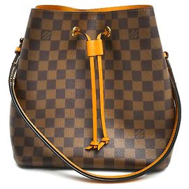 Bolsa de Ombro Louis Vuitton NeoNoe Dourado Damier ebene