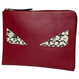 Fendi Bugs Monster Clutch Bag Red