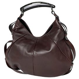 Borsa a tracolla in pelle Mombasa Yves Saint Laurent Marrone