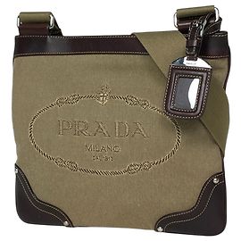 Bolsa de Ombro Prada em Beige Brown Marrom
