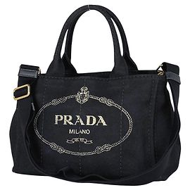 Prada Canapa Tote Bag Black