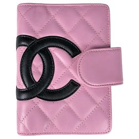 Chanel Pink Leather Notebook Cover Pink