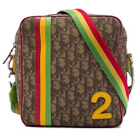 Borsa a tracolla Dior Brown Diorissimo Trotter Coated Canvas Rasta Marrone