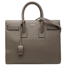 Saint Laurent Sac De Jour Satchel Small en cuir marron Marron Taupe