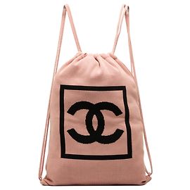 Chanel Pink CC Sport Line Jersey Drawstring Backpack Pink