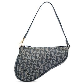 Pochette Saddle Diorissimo en toile bleue Mini Dior Bleu Bleu Marine