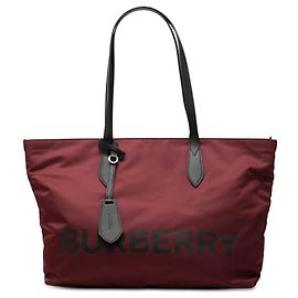Burberry Red Medium Econyl Nylon Logo Ardwell Tote Red Dark red