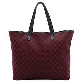 Gucci Red GG Canvas Tote Red Dark red