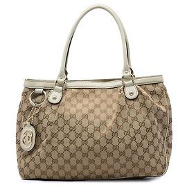 Gucci Beige GG Canvas Sukey Tote Beige