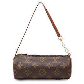 Louis Vuitton Brown Monogram Papillon Pochette Marrone
