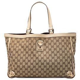 Gucci Beige GG Canvas Abbey D Ring Tote Beige