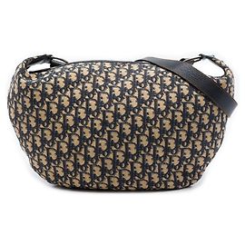 Borsa a tracolla Dior Blue Oblique Canvas Blu Blu navy