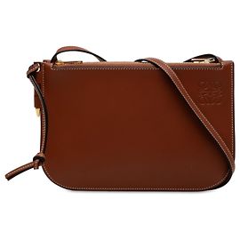 Bolsa Double Zip Gate em couro marrom LOEWE Marrom